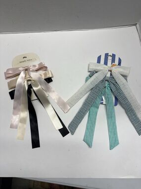 Custom Lot Of 6 Bow Hair Spring Clip Barrettes Satin Multi Fabric Chiffon